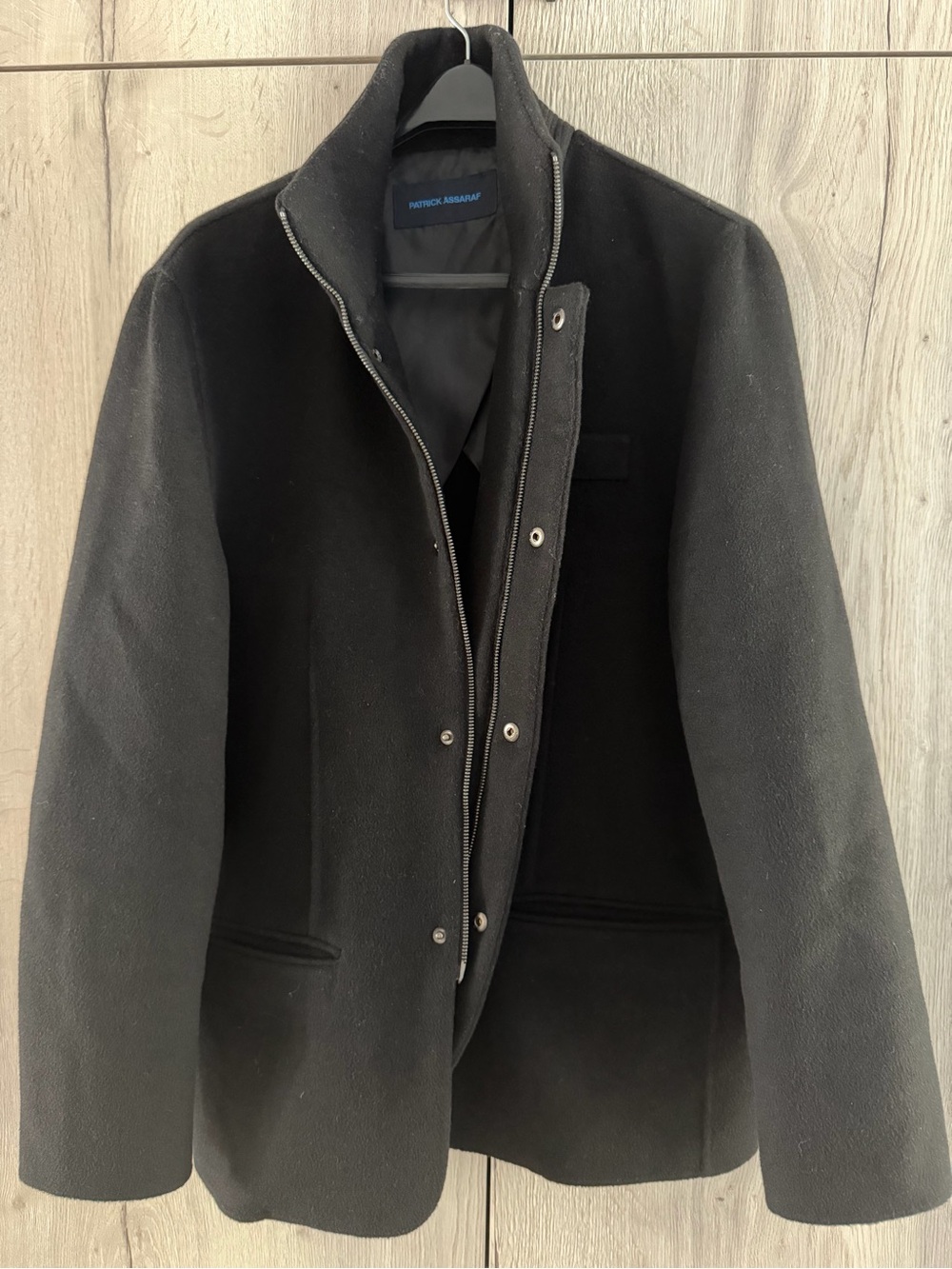 Patrick Assaraf luxurious black wool cashmere coat